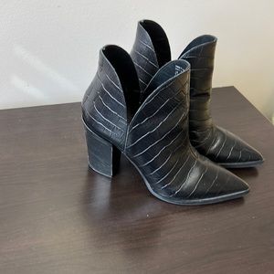 Aldo Black Croc Booties